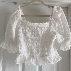 Beautiful white smocked crop top